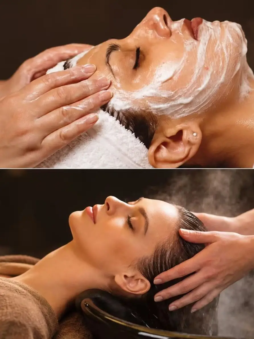 Hair Wash +Facial 60 mins